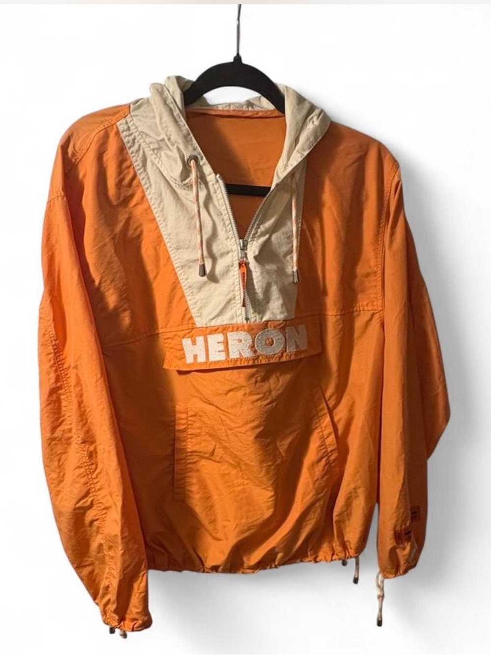 Rare Heron Preston Orange and Beige Pullover Anorak Windbreaker